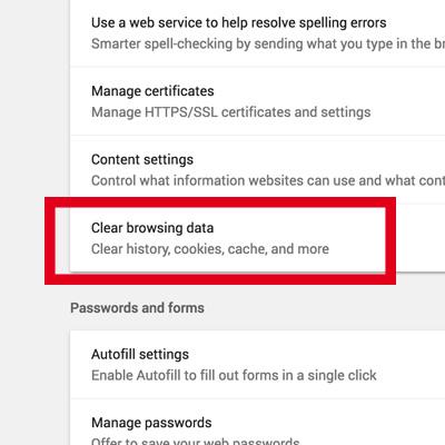 clear passwords on chrome for mac